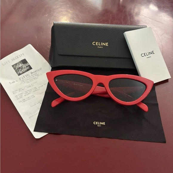CELINE red cat eye sunglasses Phoebe Philo era - Picture 1 of 14